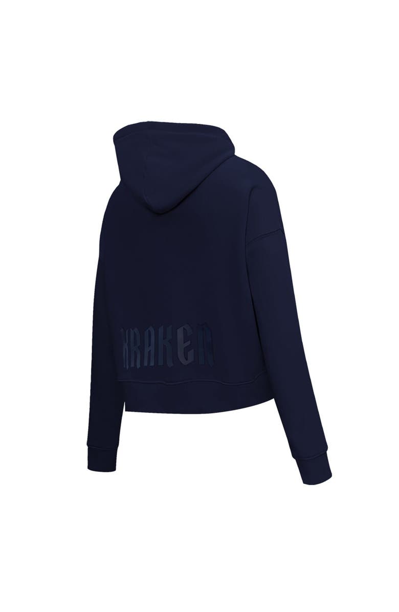 PRO STANDARD Women's Pro Standard  Deep Sea Blue Seattle Kraken Jewels Cropped Pullover Hoodie, Alternate, color, Navy