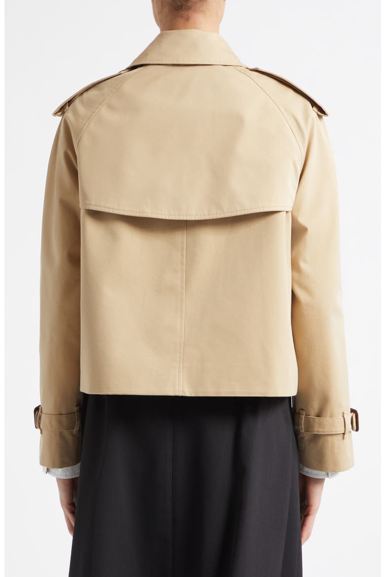 Haltye Cotton Gabardine Crop Trench Jacket, Alternate, color, HONEY