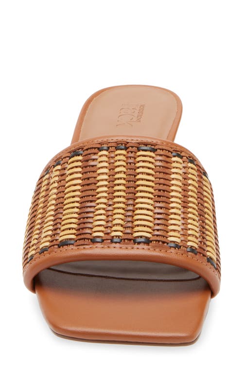 Nordstrom Rack Ilene Woven Kitten Heel Sandal In Tan Natural Multi