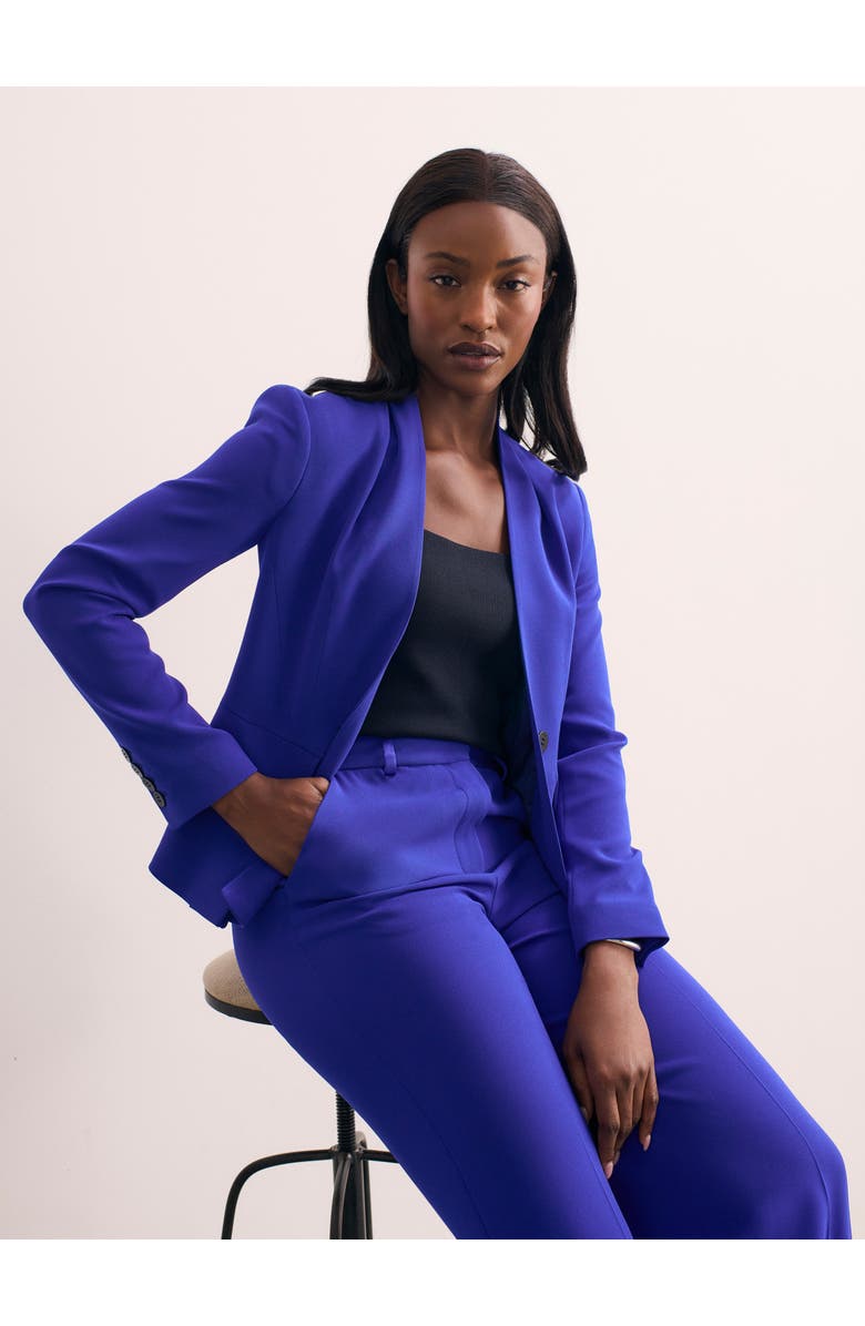 The Fold Clifton Clever Crepe Blazer, Alternate, color, Blue