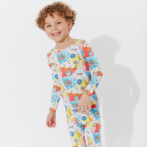Bellabu Bear Kids' Comic Hero Set Of 2 Piece Pajamas In Comic Hero