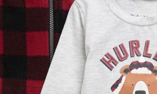 Hurley Polar Fleece Vest, Long Sleeve T-shirt & Joggers Set In Multi