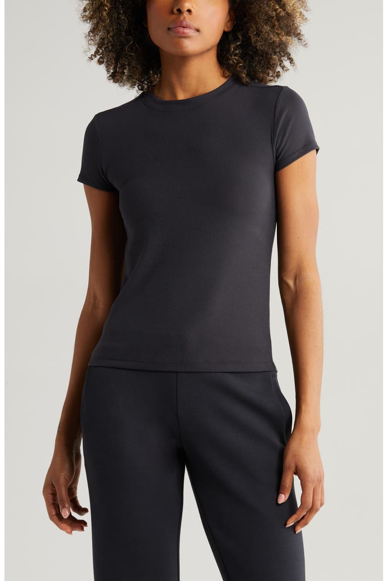 Go-To Rib T-Shirt, Main, color, BLACK