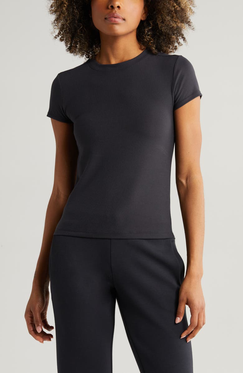 Zella Go-To Rib T-Shirt, Main, color, 