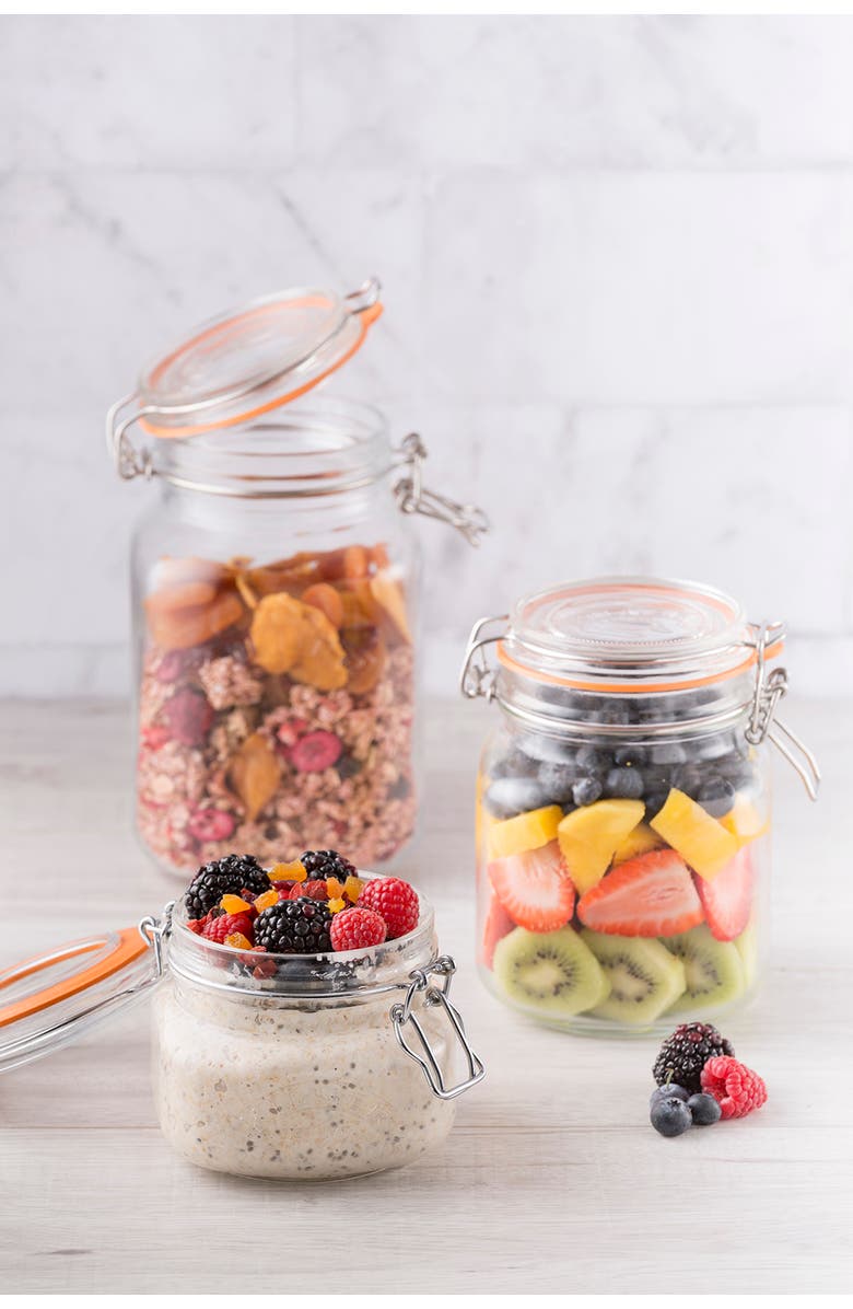 Kilner Square Clip Top Jar for Canning and Food Storage, Alternate, color, 4.5 In