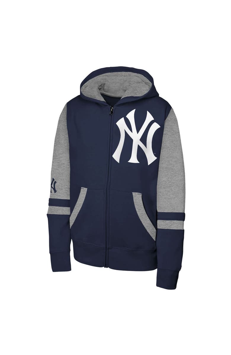 Outerstuff Men's Outerstuff Navy New York Yankees Stadium Colorblock Full-Zip Hoodie, Alternate, color,
