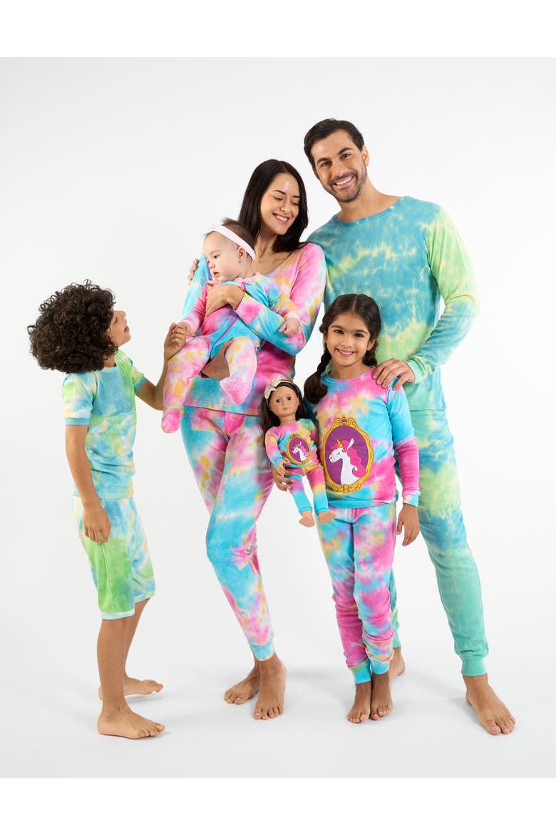 Girls 2-pc. Cotton Pajamas with Matching Doll Accessory - Unicorn & Fantasy Prints, Alternate, color, Unicorn Tie Dye