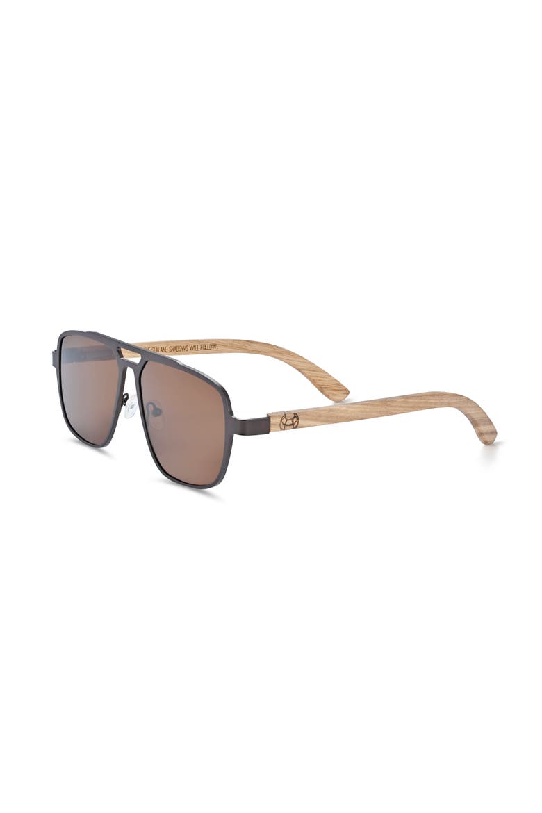 Avila Polarized Sunglasses, Main, color, Zebra/Brown