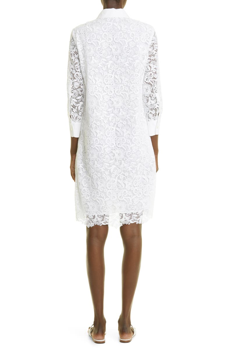 Loro Piana Evangeline Long Sleeve Guipure Lace Shirtdress, Alternate, color, 