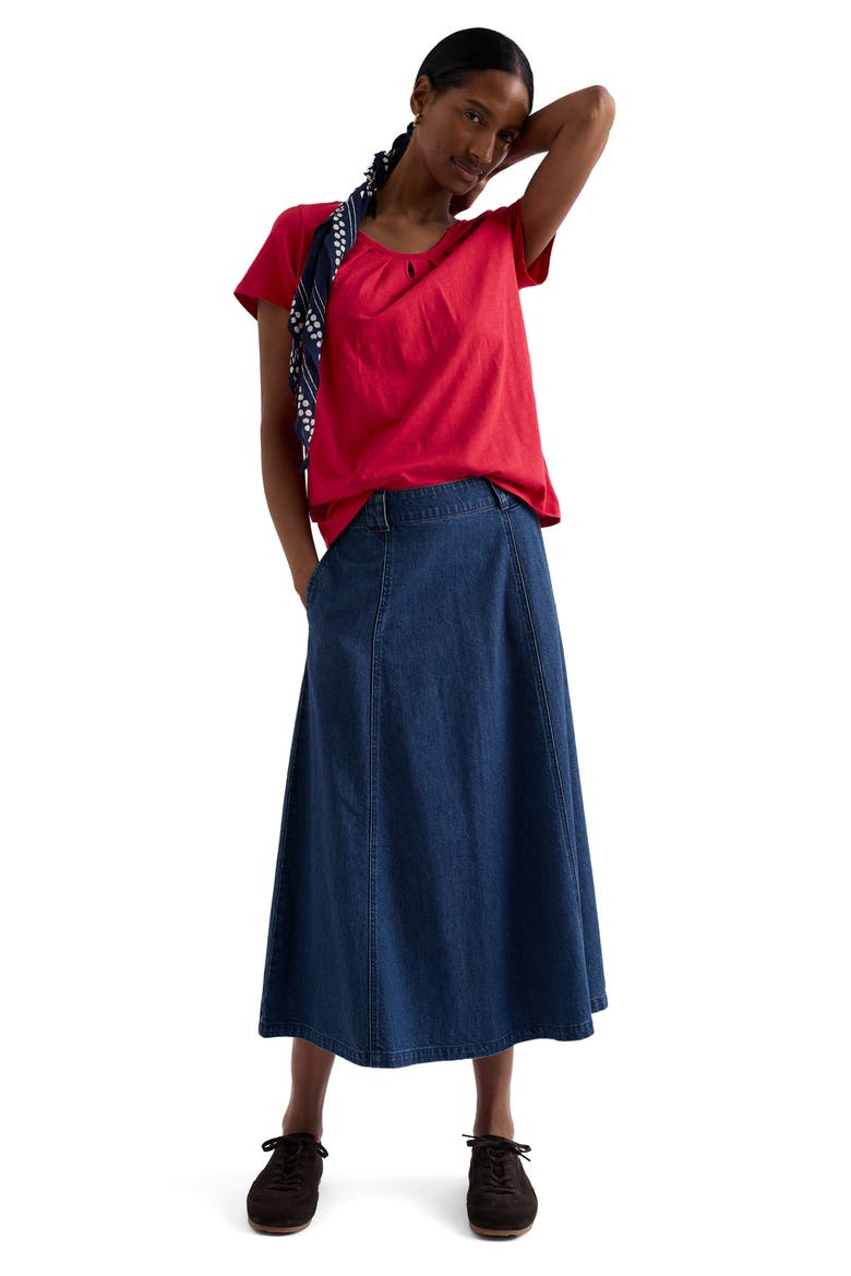 Appletree Keyhole Organic Cotton T-Shirt, Alternate, color, RASPBERRY