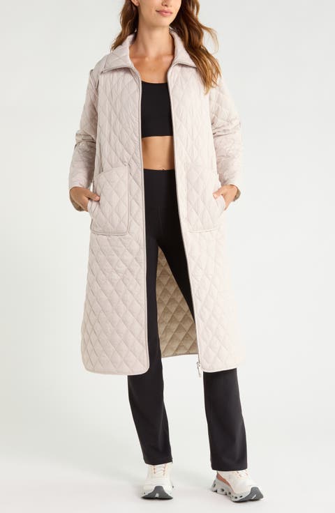 Diamond Quilted Longline Jacket