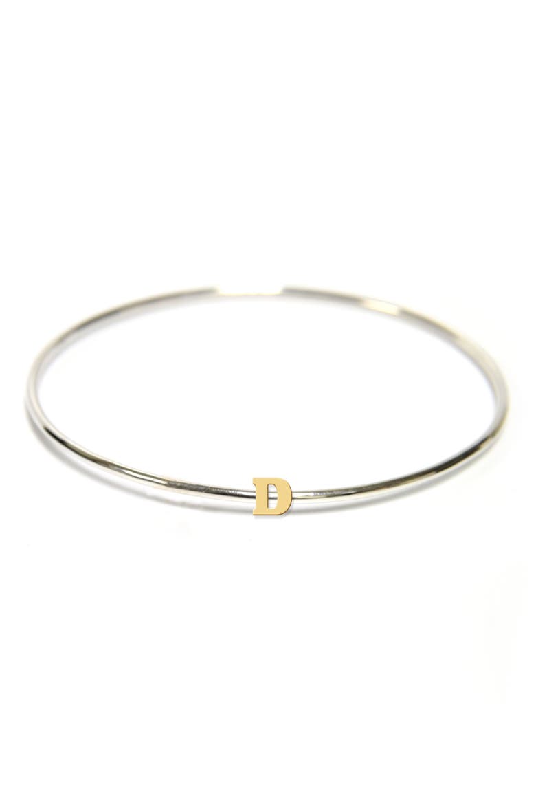 Two-Tone Initial Bangle, Main, color, GOLD- D