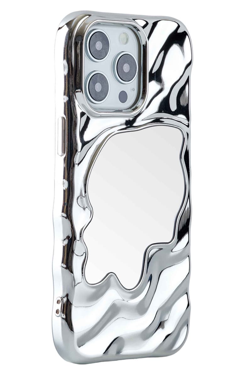 Auramma Flowy Mirror iPhone 15 Pro Max Case, Alternate, color, Silver