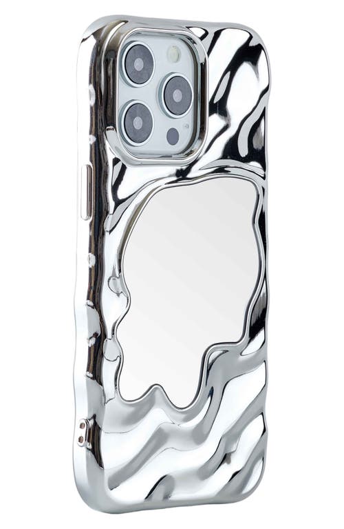 Auramma Flowy Mirror Iphone 15 Pro Case In Silver