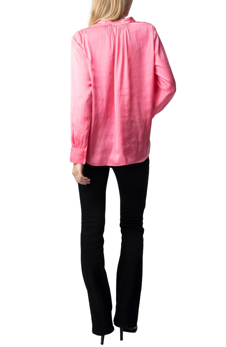 Zadig & Voltaire Tink Satin Blouse, Alternate, color, Rubber