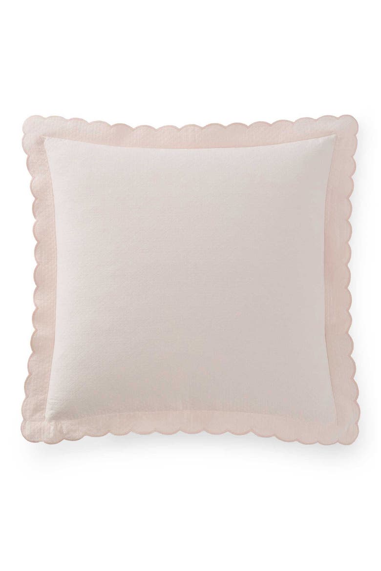 Signature Scallop Set of 2 Euro Pillow Shams, Main, color, PEARL PEACH
