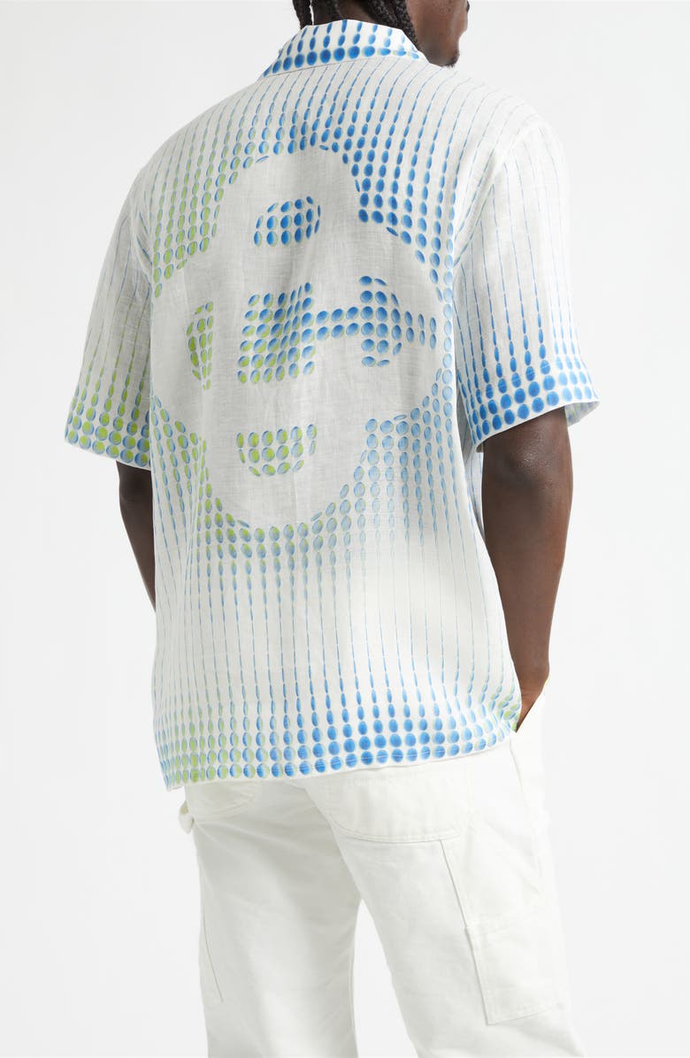 Casablanca Dots Linen Camp Shirt, Alternate, color, Dots