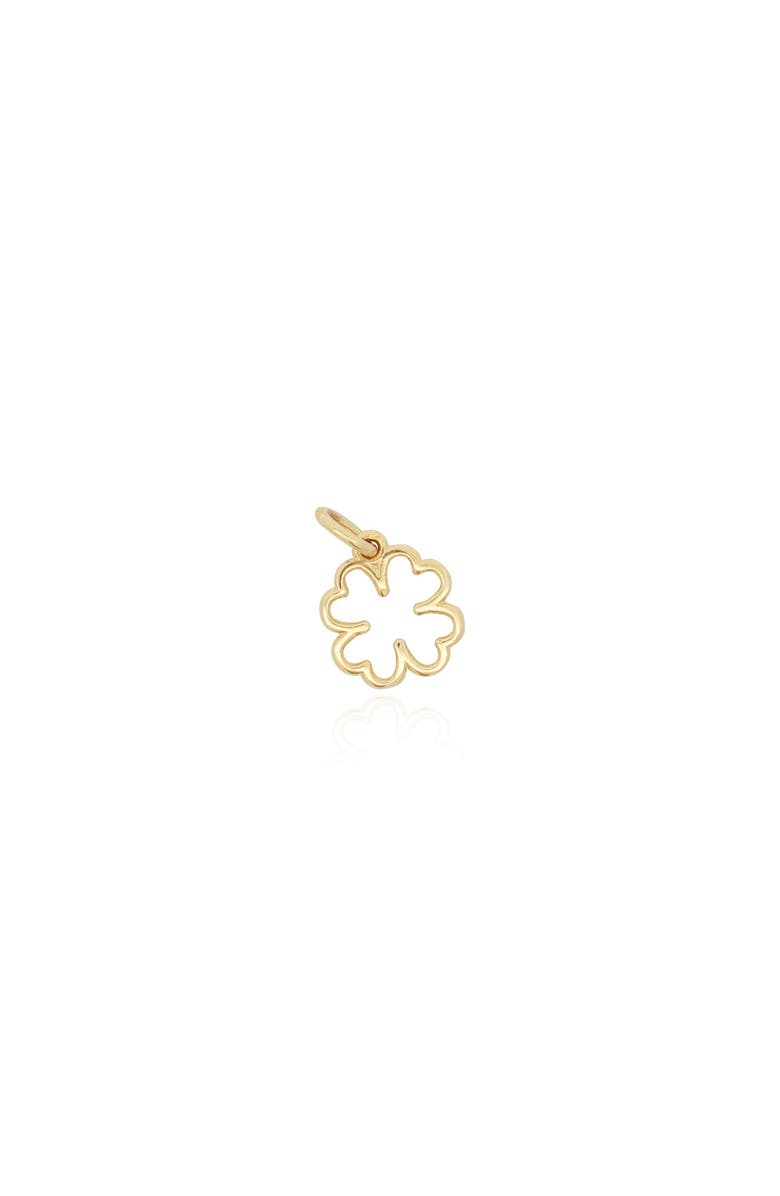 The Lovery Fine Jewelry Mini Gold Clover Charm, Main, color, Yellow Gold