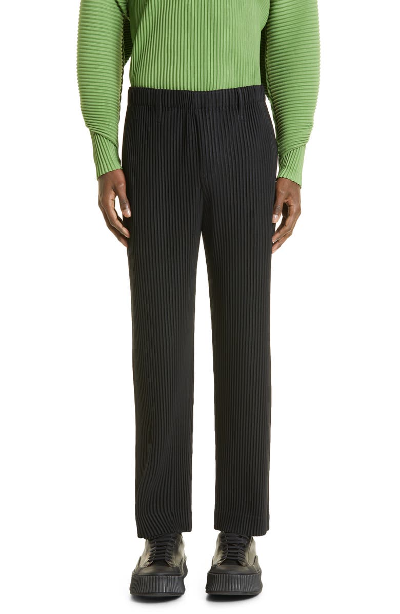 Homme Plissé Issey Miyake Basics Pleated Straight Leg Pants, Main, color, 