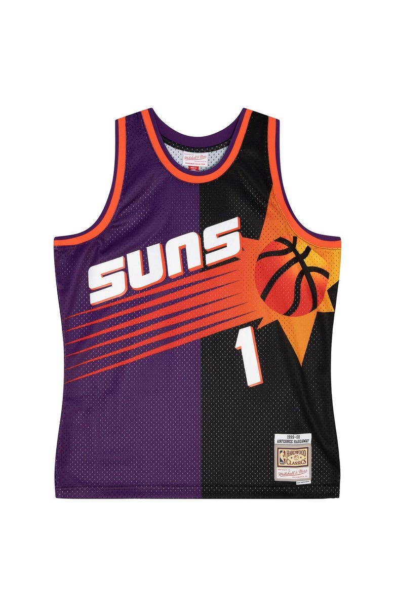 Mitchell & Ness Men's Mitchell & Ness Penny Hardaway Purple/Black Phoenix Suns Hardwood Classics 1999/00 Split Swingman Jersey, Alternate, color, 