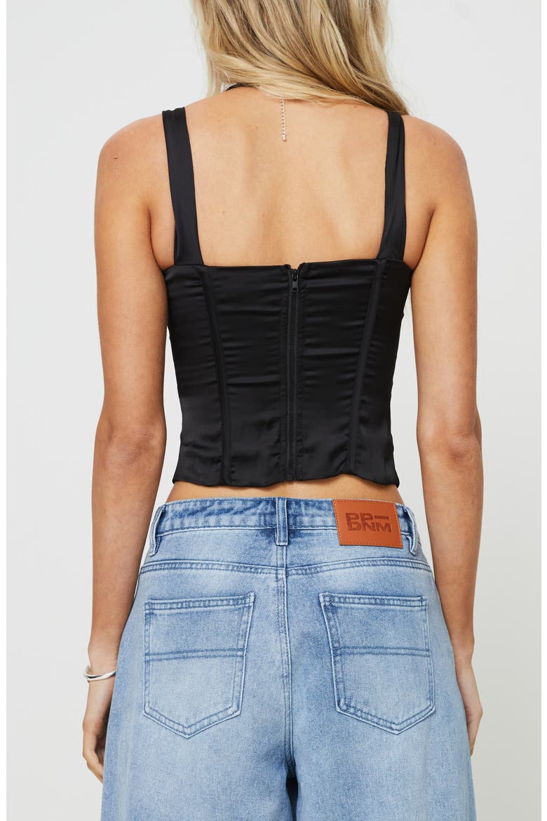 Rowley Corset Crop Top, Alternate, color, BLACK