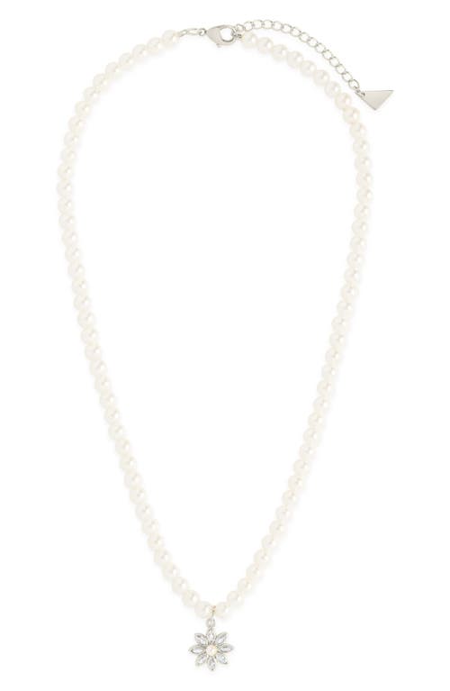 Sterling Forever Esti Cz Beaded Pearl Necklace