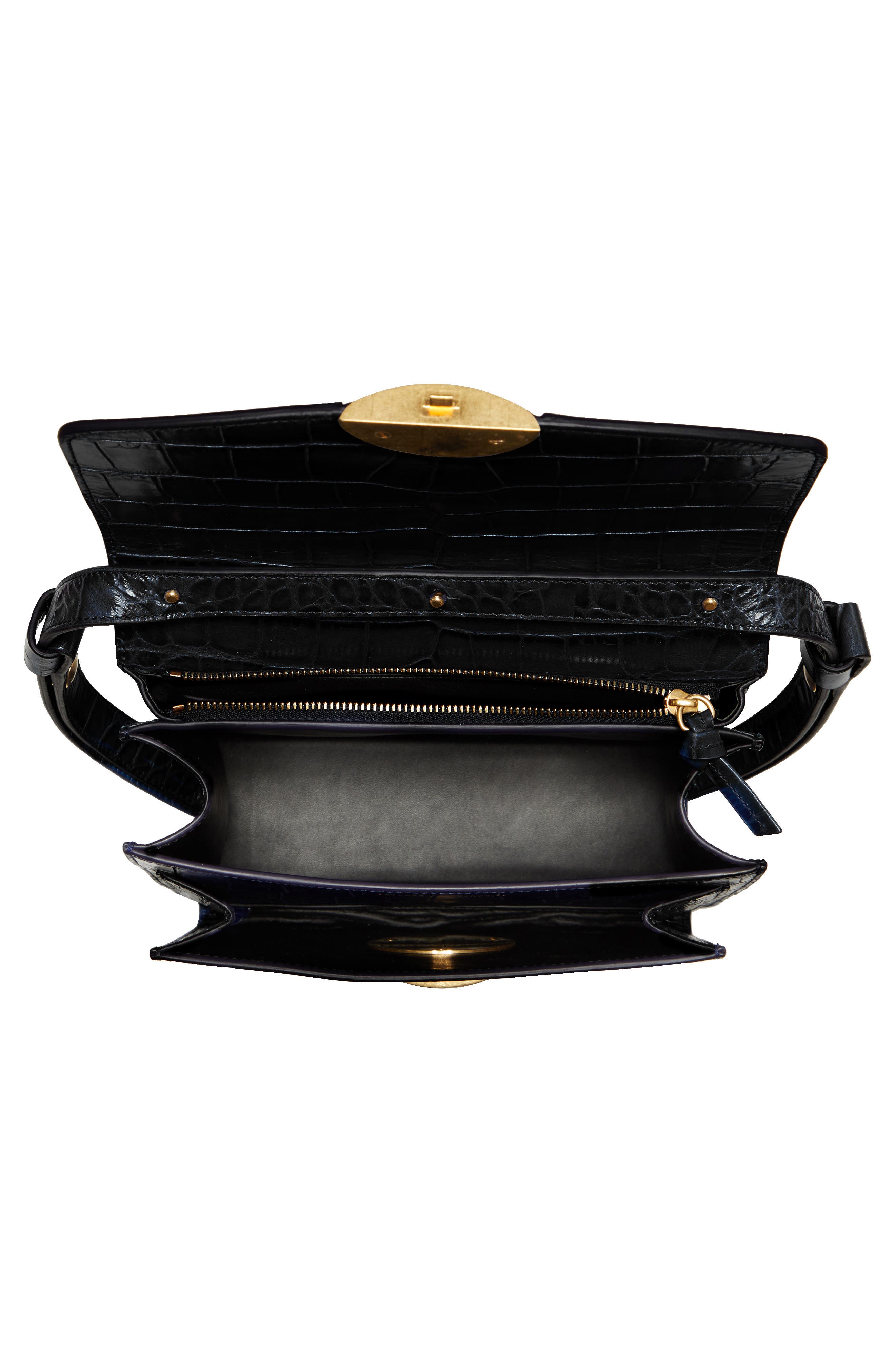 Proenza Schouler Dia Croc Embossed Leather Bag, Alternate, color, 