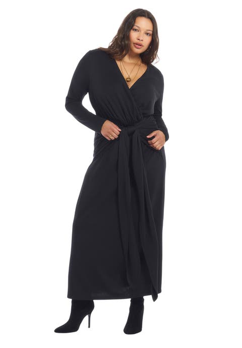 Tie Waist Knit Maxi Dress (plus)