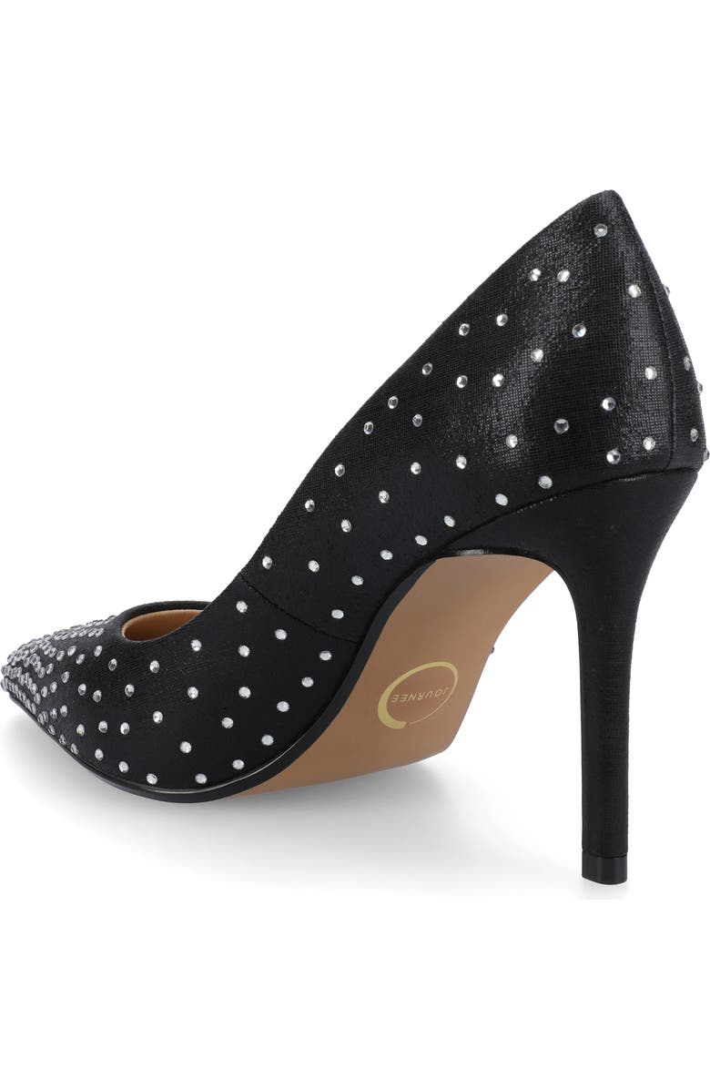Journee Collection Embellished Pointed Toe Pump, Alternate, color, Black