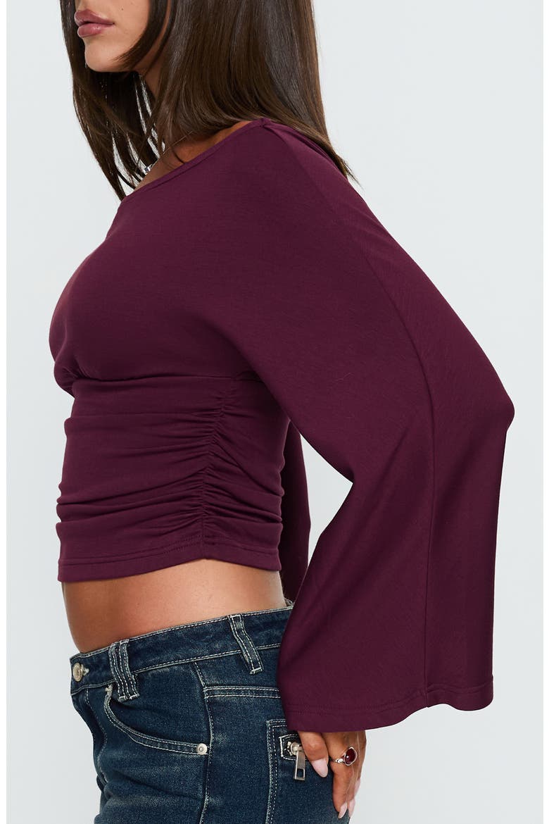 Anastasie Off the Shoulder Long Sleeve Top, Alternate, color, DEEP RED