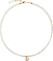 Monica Vinader Mini Heart Freshwater Pearl Necklace