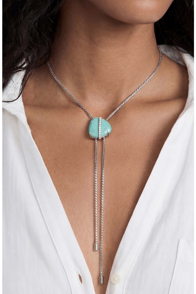 Solstice Bolo Necklace, Alternate, color, TURQUOISE AND SILVER