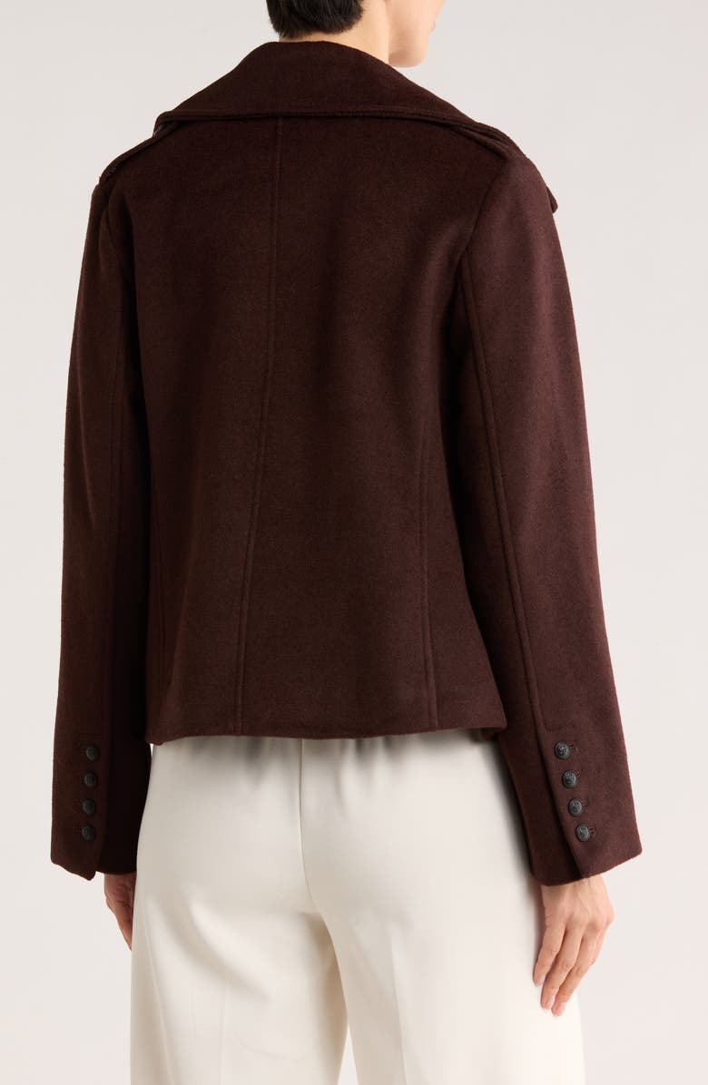 Rebecca Minkoff Double Breasted Peacoat, Alternate, color, Dark Brown