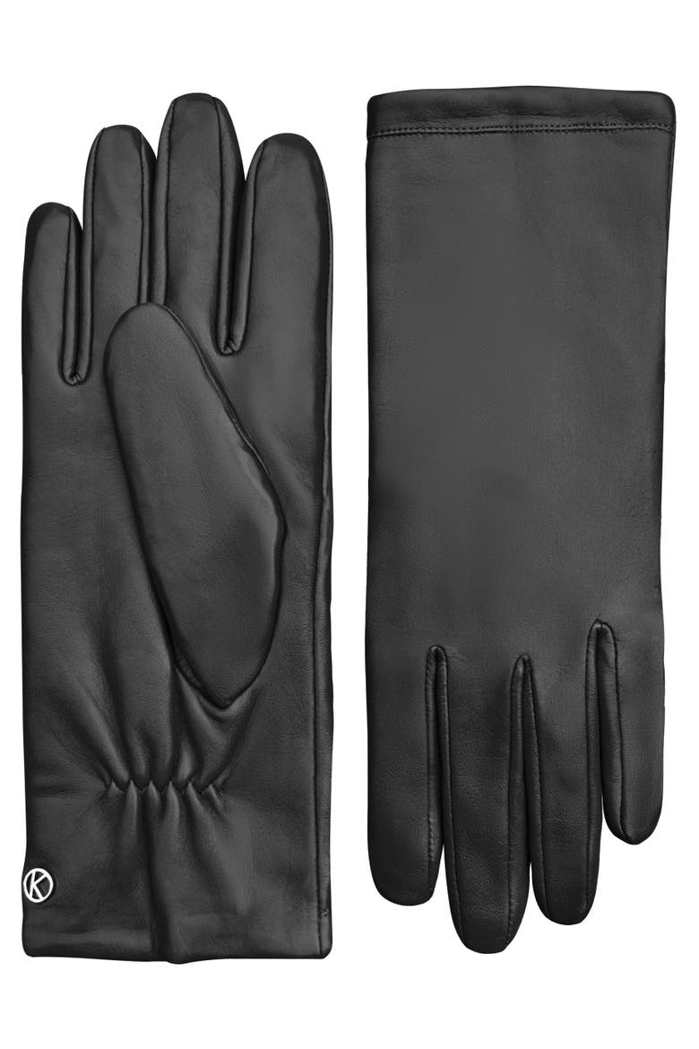 Extra long Premium Lamb Leather Touchscreen Gloves, Alternate, color, black