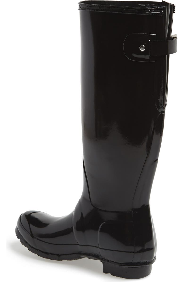 Hunter Adjustable Back Gloss Waterproof Rain Boot, Alternate, color,