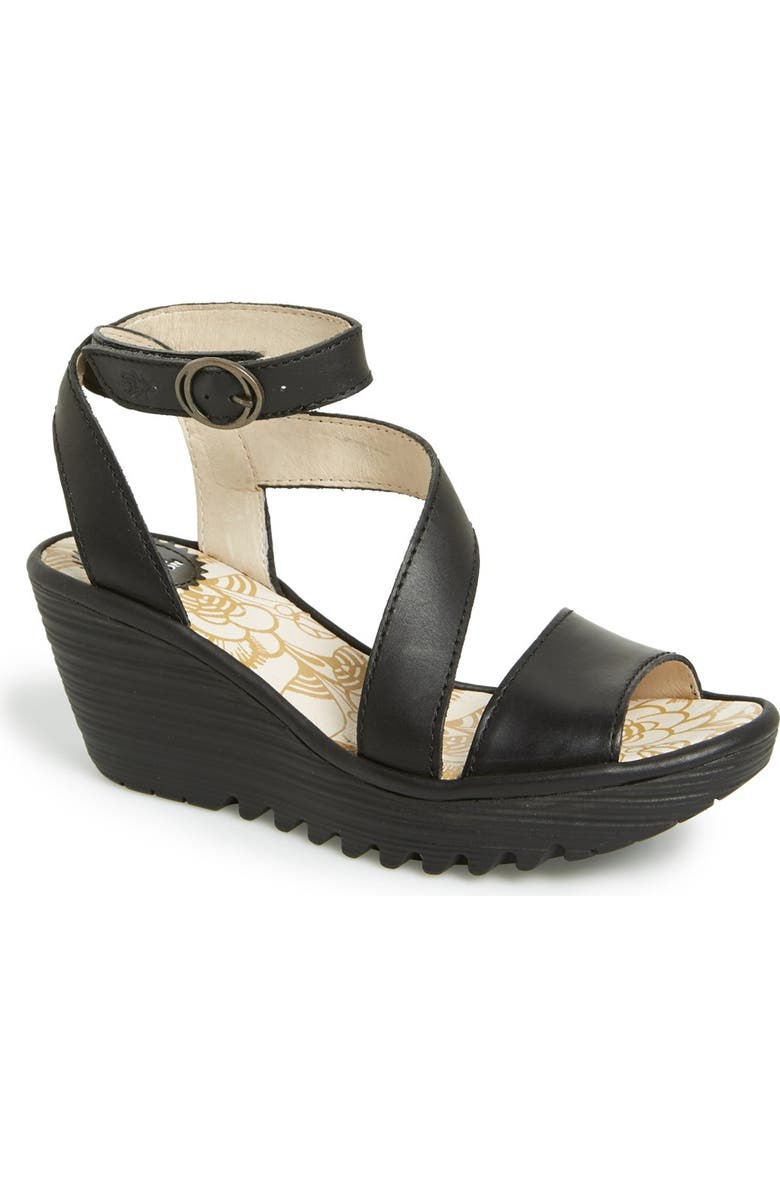 Fly London 'Yesk' Ankle Strap Wedge Sandal, Main, color,