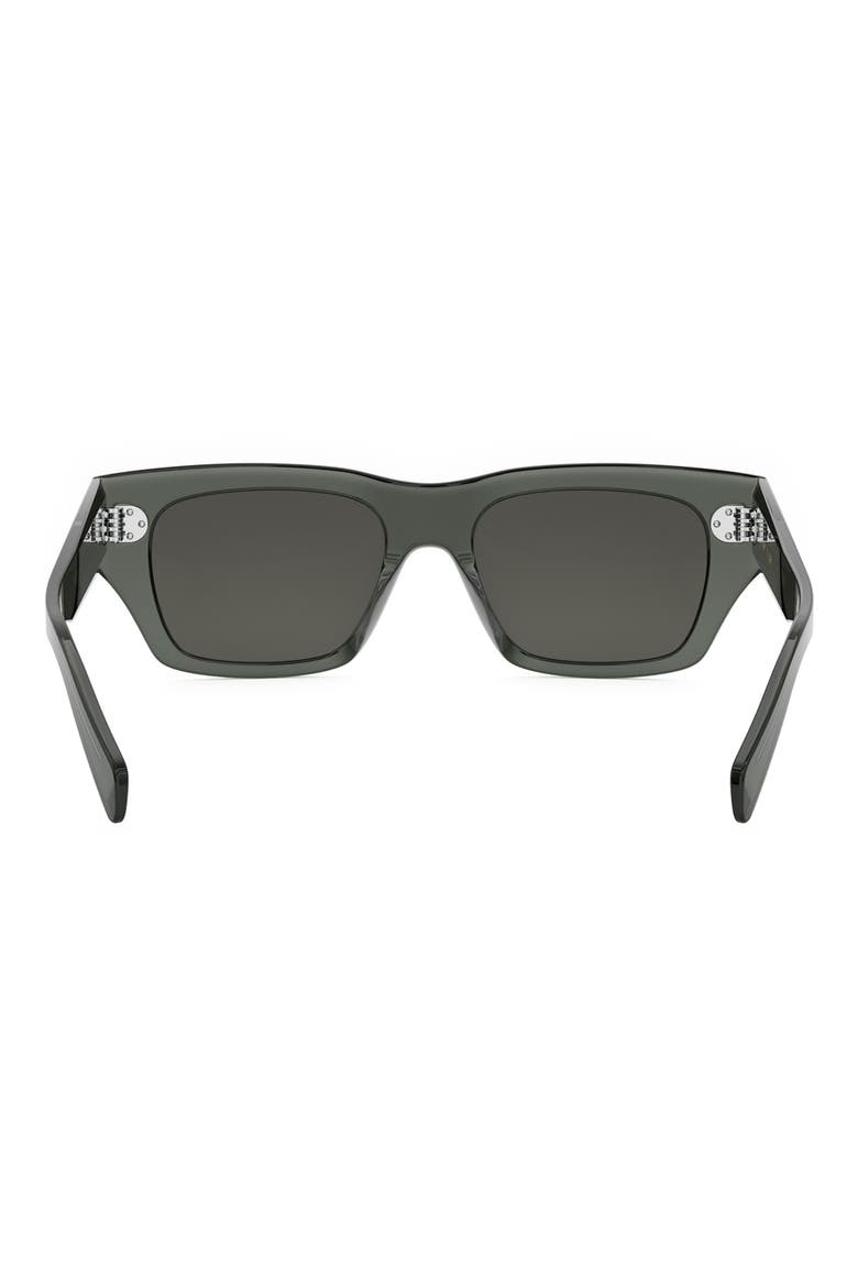 Bold 3 Dots 53mm Geometric Sunglasses, Alternate, color, LIGHT GREEN / SMOKE