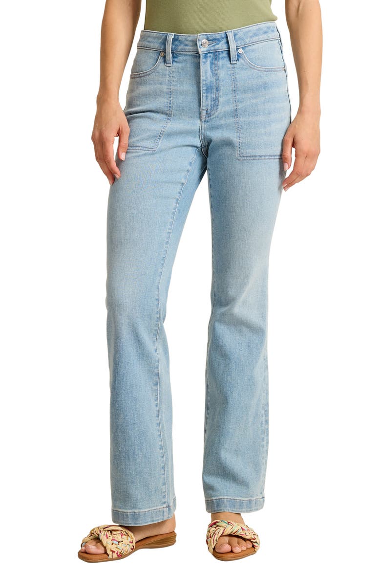 Patch Pocket Straight Leg Utility Jeans, Main, color, PEARL BEACH WASH