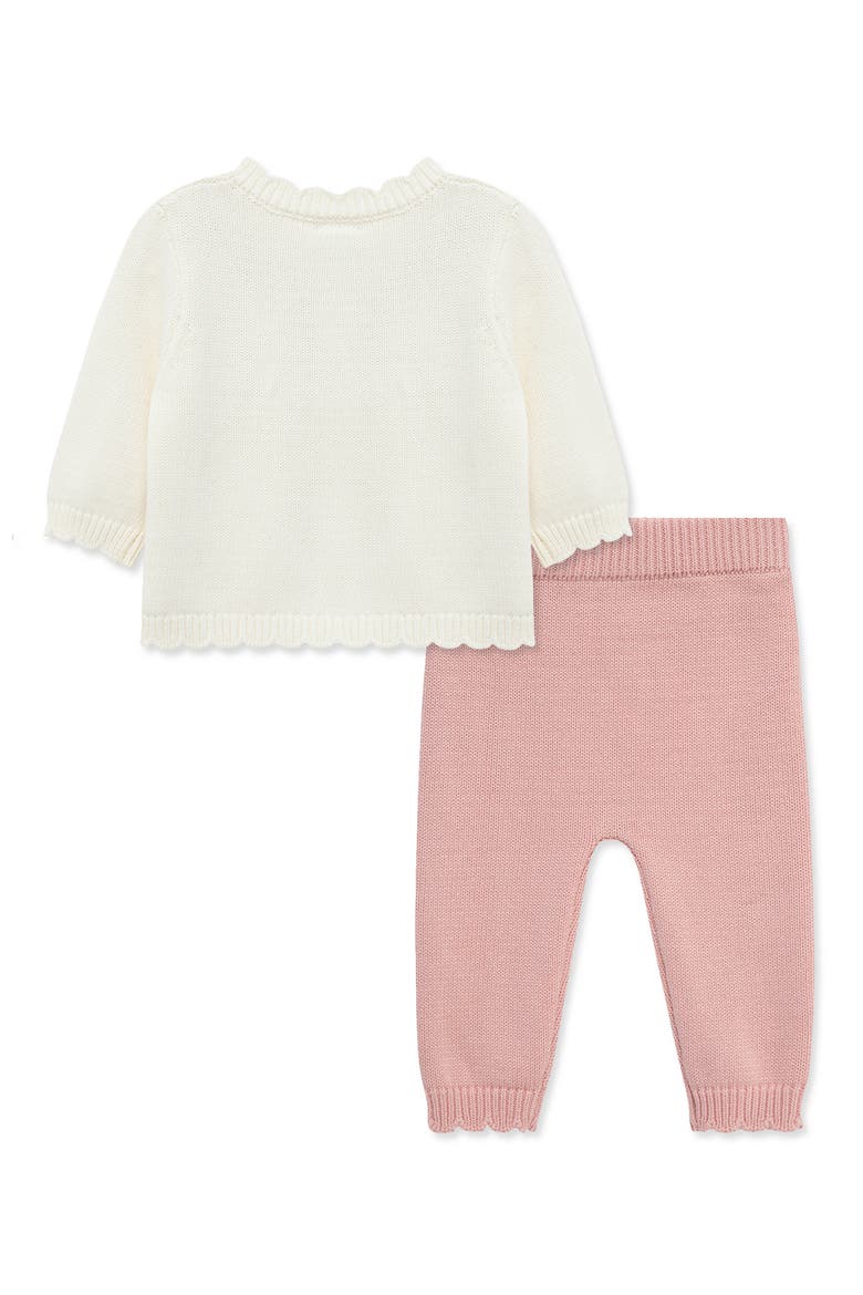 Floral Vine Cardigan & Pants Set, Alternate, color, IVORY/PINK