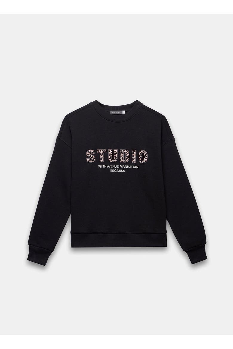 Cotton Blend Graphic Motif Sweatshirt, Alternate, color, Black