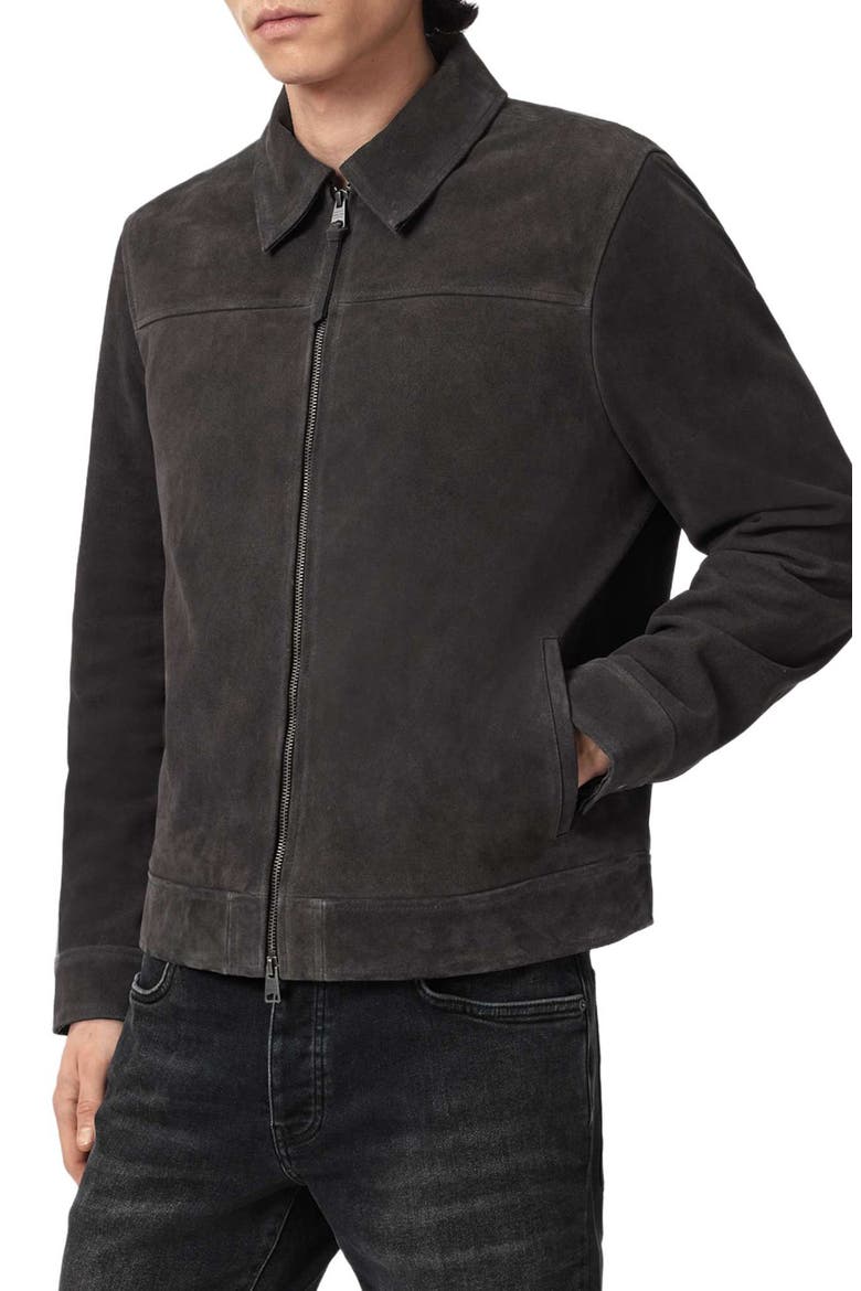Rhone Suede Jacket, Alternate, color, ANTHRACITE GREY