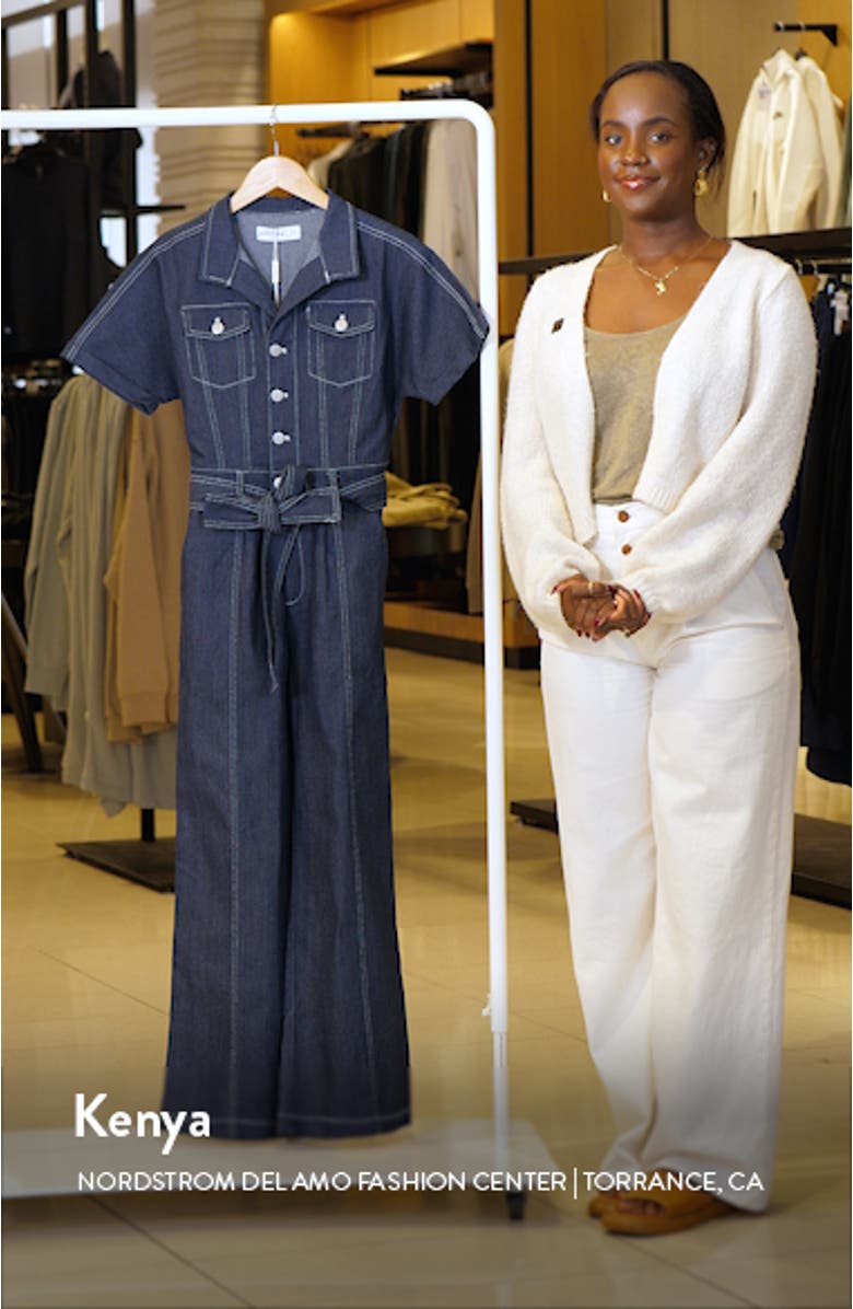 Short Sleeve Denim Jumpsuit, sales video thumbnail