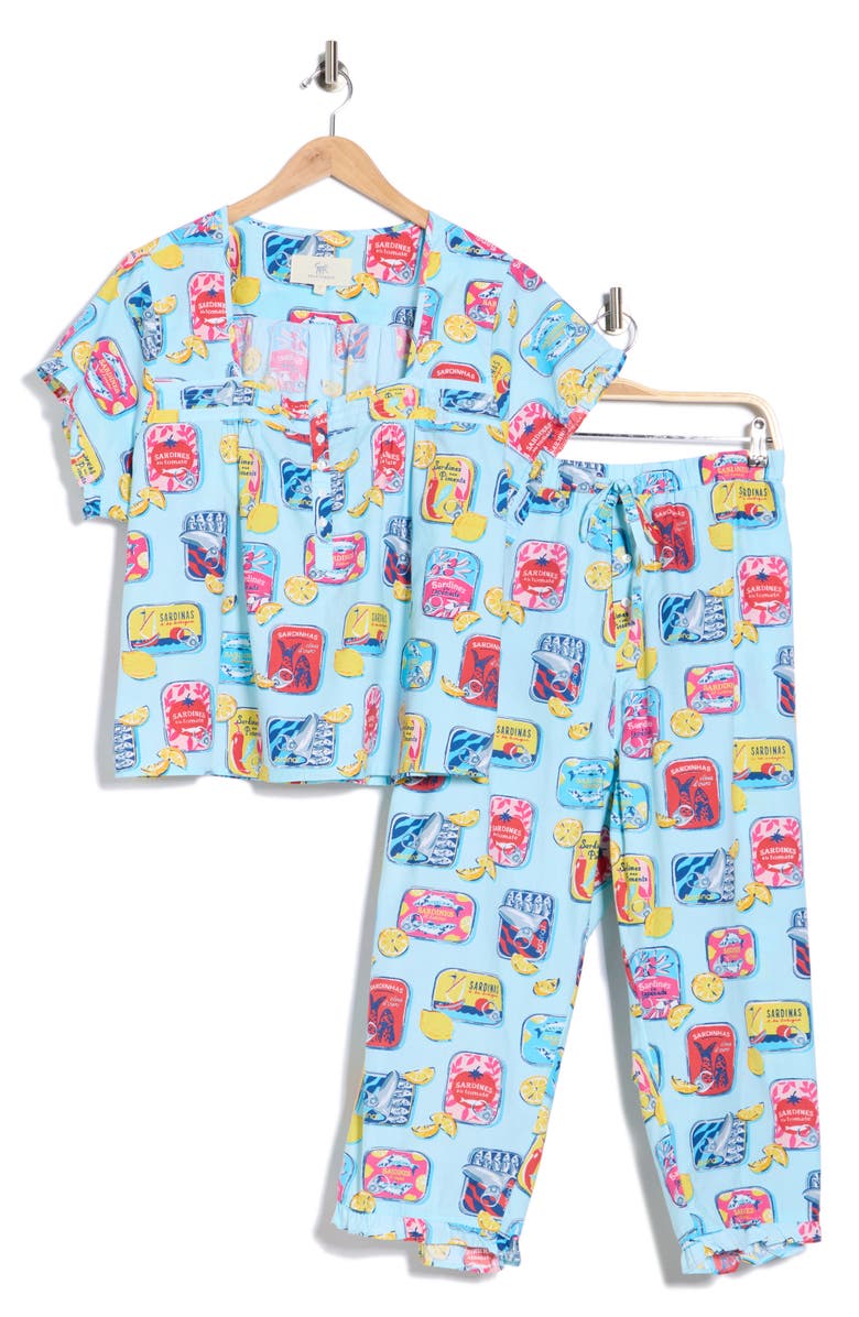 Printfresh Cotton Poplin Pajamas, Main, color, Open Water