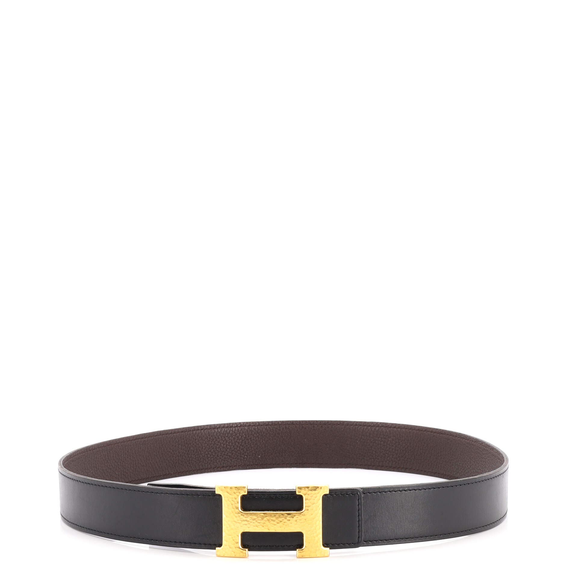 Constance Martelee H Reversible Belt Leather with Hammered Hardware Medium, Alternate, color, Black