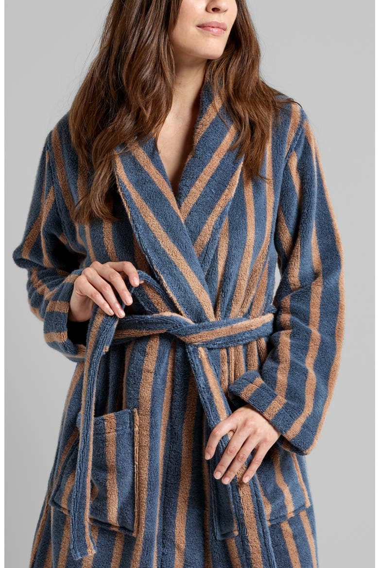 Turkish Cotton Stripe Robe, Main, color, DUSK AND ADOBE