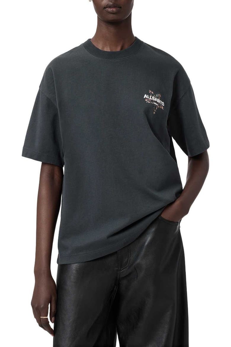 Pentacle Etta Logo Graphic T-Shirt, Main, color, WASHED BLACK