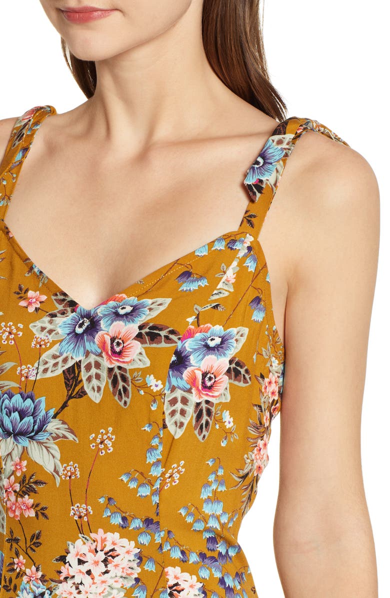 BP. Floral Tie Strap Maxi Dress, Alternate, color,