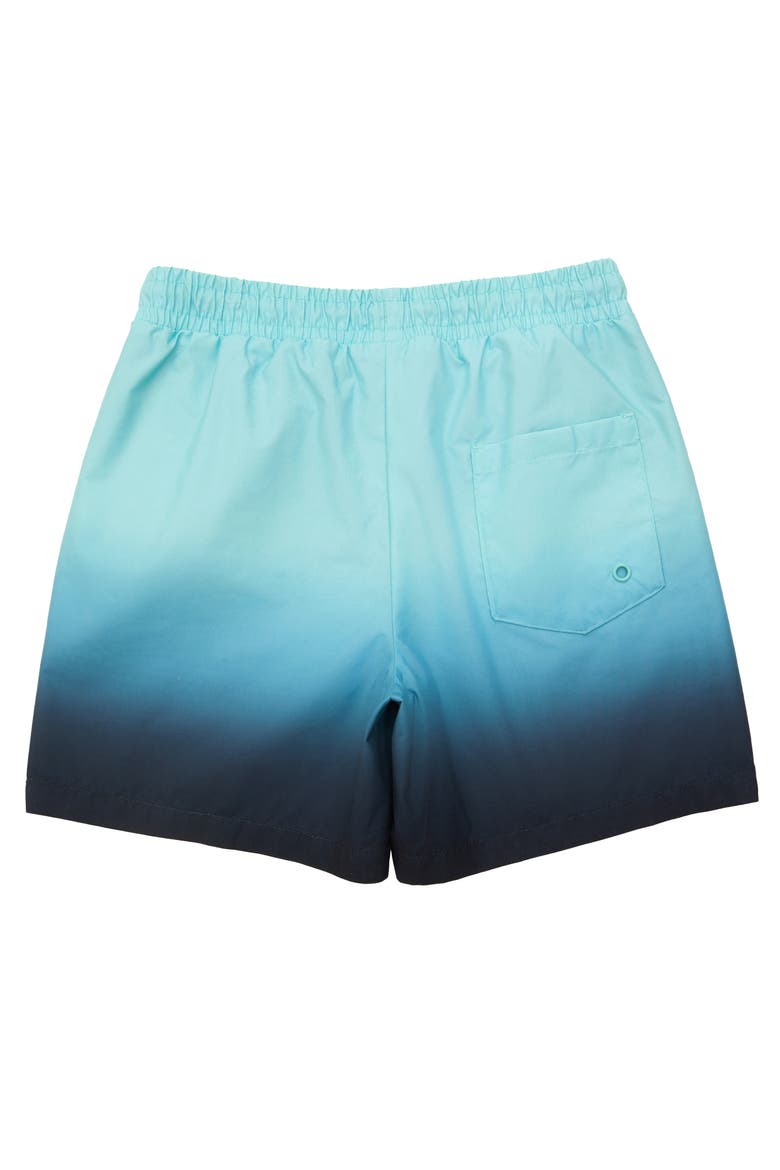 Kids' Print Swim Trunks with Compression Liner UPF 50+, Alternate, color, Aqua Blue Gradient