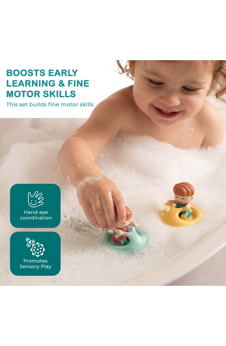 Sperric Twist and Go Floating Surfboat Bath Toy Set, Alternate, color, Multicolor