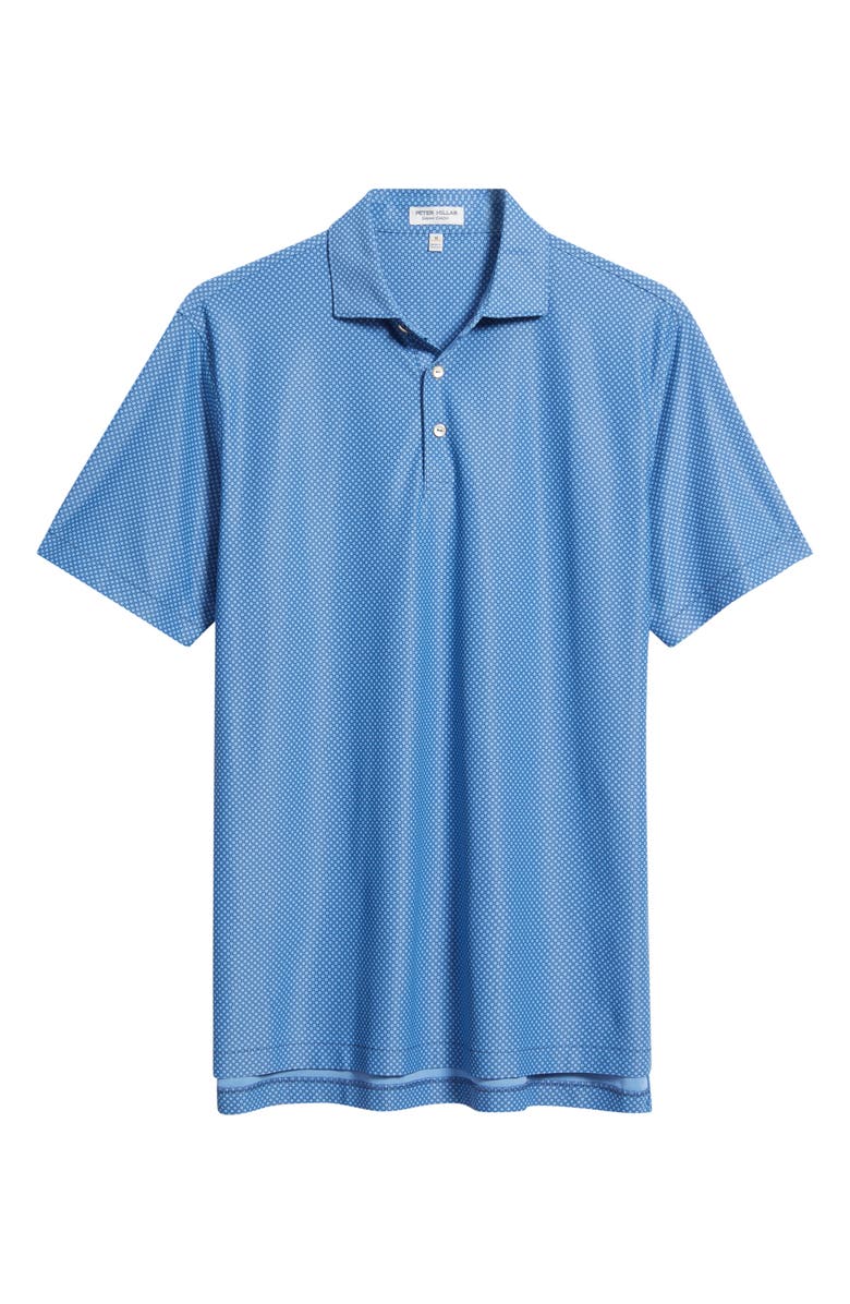 Peter Millar Grand Microprint Performance Piqué Golf Polo, Main, color, Windsor Blue